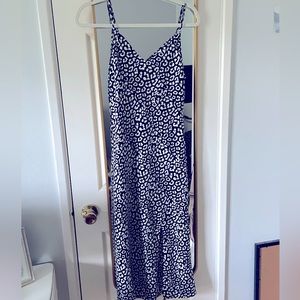Willow Black & White Cheetah print Slit Dress Midi. Size Small.